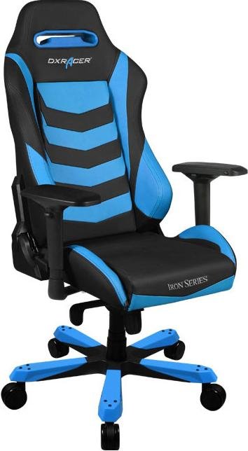 Крісло для геймерів DXRACER IRON OH/IS166/NB чорне з синіми вставками