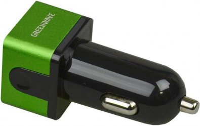 Автомобільний зарядний пристрій GREENWAVE CH-CC-231 2xUSB 3.1A чорний/зелений