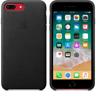 for iPhone 7/8 Plus - Leather Case Black