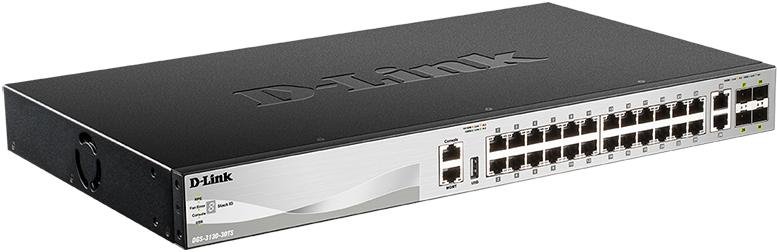 Switch, 28 ports, D-Link DGS-3130-30TS 24xLAN(10/100/1000), 2x10GBase-T, 4xSFP+, USB, керований L3