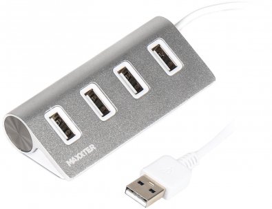 USB-хаб Maxxter HU2A-4P-01 Silver
