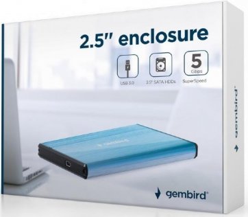 Кишеня зовнішня Gembird for HDD EE2-U3S-3-B Blue