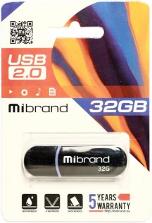 Флешка USB Mibrand Panther 32GB Black (MI2.0/PA32P2B)