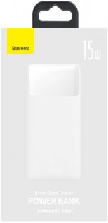 Батарея універсальна Baseus Bipow Digital Display 30000mAh 15W White (PPDML-K02)