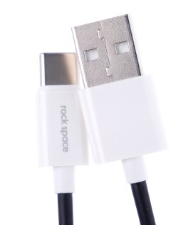Кабель Rock Space S08 Round Cable 2.1A AM / Type-C 1m Black (RCB0687)