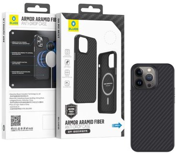 Чохол Blueo for iPhone 14 Plus - Armor Aramid Fiber Anti-Drop Case Black MagSafe