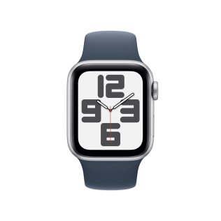Смарт годинник Apple Watch SE 2gn GPS 40mm Silver Aluminium Case with Storm Blue Sport Band - S/M (MRE13)