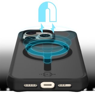 Чохол iTSkins for iPhone 15 Pro HYBRID R FROST with MagSafe Black (AP5X-HMFRT-BLCK)