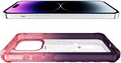 Чохол iTSkins for iPhone 15 Pro Supreme R Prism with MagSafe Light pink and grey (AP5X-SUPMA-LPGR)
