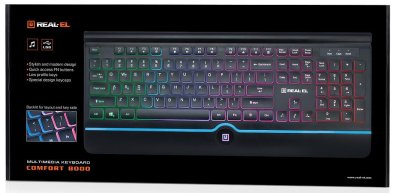 Клавіатура мультимедійна Real-EL Comfort 8000 Backlit Black (EL123100033)