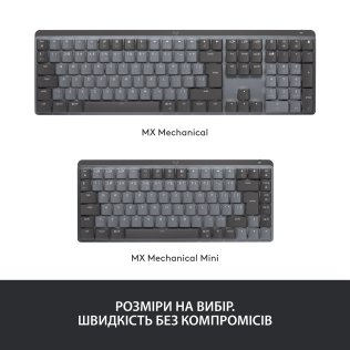 Клавіатура Logitech MX Mechanical Wireless Illuminated Performance Clicky US/UKR Graphite (920-010759)