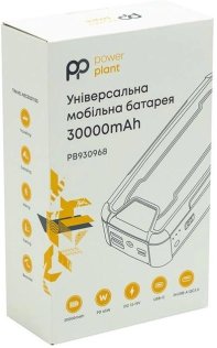  Батарея універсальна PowerPlant 30000mAh 65W Black/Orange (PB930968)