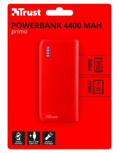 Батарея універсальна Trust Primo Power Bank 4400mAh Matte Red (22136)