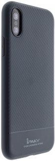 Чохол-накладка iPaky для iPhone X - Carbon Fiber Patterm, Чорний