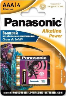 Батарейка Panasonic Power LR03 AAA Alkaline (BL/4) Sticker Cirque du Soleil
