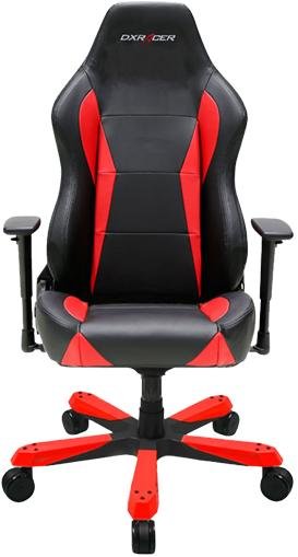 Крісло ігрове DXRACER WORK OH/WY0/NR, PU шкіра, Al основа, Black/Red
