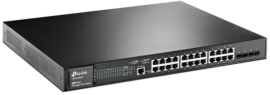 Switch, 28 ports, Tp-Link T2600G-28MPS 24x10/100/1000Mbps, 4x10G SFP, L2, JetStream