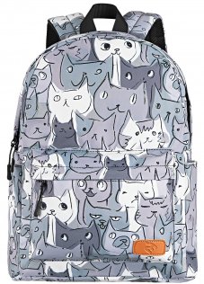 Рюкзак для ноутбука 2E TeensPack Cats Grey (2E-BPT6114GC)