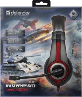 Гарнітура Defender Warhead G-185 Black/Red (64106)