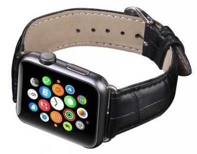  Ремінець HiC for Apple Watch 38/40mm - Crocodail Leather Loop Band Black