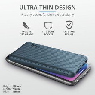 Батарея універсальна Trust Primo Ultra-thin 10000mAh Blue (23894_TRUST)