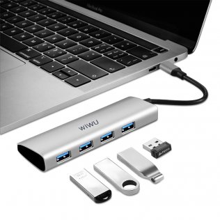 USB-хаб WIWU Alpha 4in1 440 Silver (6973218930749)