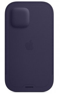  Чохол Apple for iPhone 12/12 Pro - Leather Sleeve with MagSafe Deep Violet (MK0A3ZE/A)
