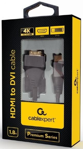 Кабель Cablexpert 4K HDMI / DVI 1.8m Black (CC-HDMI-DVI-4K-6)