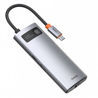 USB-хаб Baseus Metal Gleam Series 6in1 Gray (CAHUB-CW0G)