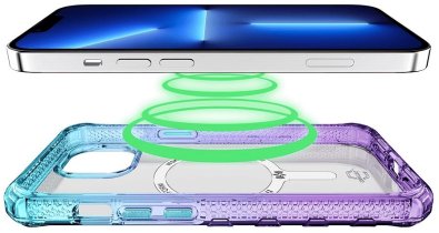 Чохол iTSkins for iPhone 14/13 SUPREME R PRISM with MagSafe light blue and light purple (AP4N-SUPMA-LBLP)