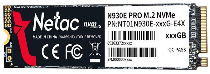 SSD-накопичувач Netac N930E Pro 2280 PCIe 3.0 x4 128GB (NT01N930E-128G-E4X)