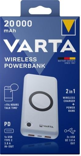Батарея універсальна Varta Wireless Power Bank 20000mAh 20W White (57909101111)