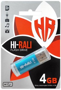Флешка USB HI-Rali Rocket Series 4GB Blue (HI-4GBVCBL)