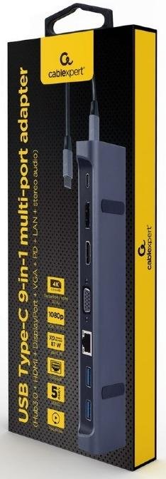 USB-хаб Cablexpert 9in1 Grey (A-CM-COMBO9-02)