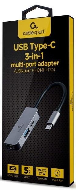 USB-хаб Cablexpert 3in1 Gray (A-CM-COMBO3-02)