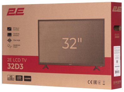 Телевізор LED 2E 32D3 (1366x768)