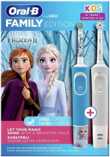 Електрична зубна щітка Braun Oral-B Vitality D100 PRO with Kids Frozen 2 D100.410.2K Family Edition (D100.413.1 Frozen II/D100.410.2K)