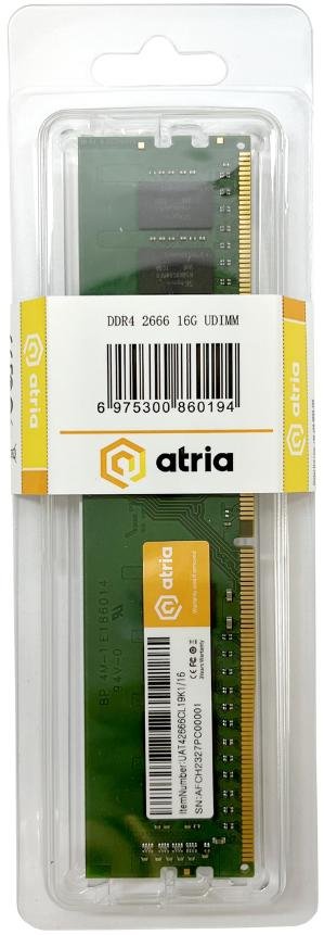 Оперативна пам’ять Atria DDR4 1x16GB (UAT42666CL19K1/16)