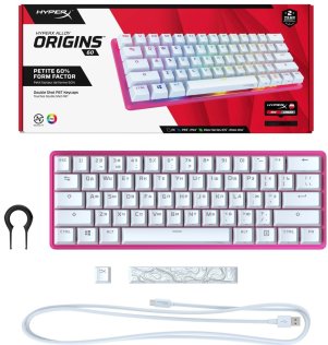 Клавіатура HyperX Alloy Origin 60 Red RGB ENG/RU USB Pink (572Y6AA)
