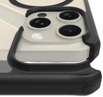 Чохол iTSkins for iPhone 15 Pro Max HYBRID R Sling 2.0 with MagSafe Black and transparent (AP5U-HMASL-BKTR)