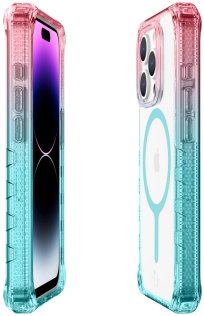 Чохол iTSkins for iPhone 15 Pro Max Supreme R Prism with MagSafe Light pink and light blue (AP5U-SUPMA-LPLB)