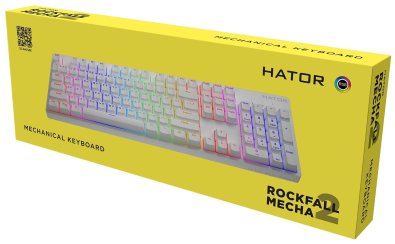 Клавіатура Hator Rockfall 2 Mecha Aurum Orange USB White (HTK-711)