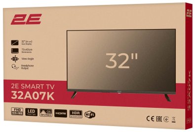 Телевізор DLED 2E 32A07K (Smart TV, Wi-Fi, 1920x1080)