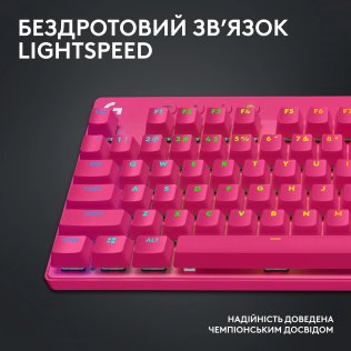 Клавіатура Logitech G Pro X TKL Lightspeed BT/WL Pink (920-012159)