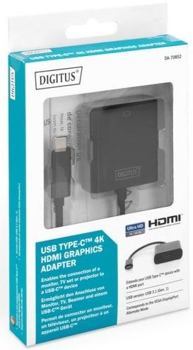 Перехідник Digitus Type-C / HDMI Black (DA-70852)