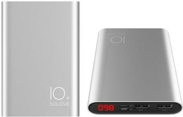 Батарея універсальна Solove A9s Power Bank 10000 mAh сріблястий