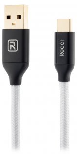 Кабель USB Recci RCT-N120 Velocity AM / Type-C 1.2 м срібний