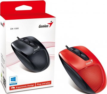 Мишка Genius DX-150X USB чорна/червона