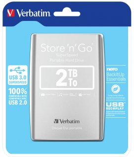 Зовнішній жорсткий диск Verbatim Store'n'Go (53189) 2 ТБ сріблястий