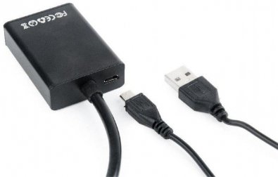 Адаптер VGA to HDMI, Cablexpert, Black